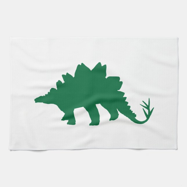Green Dinosaur Tea Towel (Horizontal)