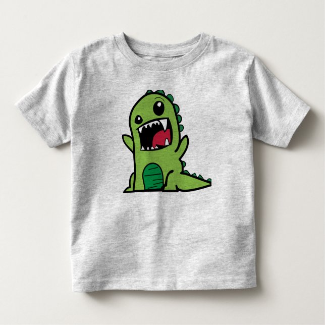 Green Dinosaur toddler dress Toddler T-Shirt (Front)