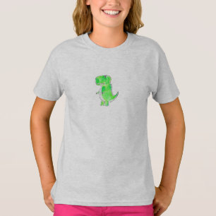 Green Dinosaur Watercolor Drawing T-Shirt