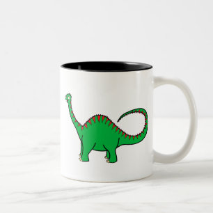 Green Diplodocus Two-Tone Coffee Mug