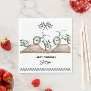 Green Dirt Bike BMX party Napkin