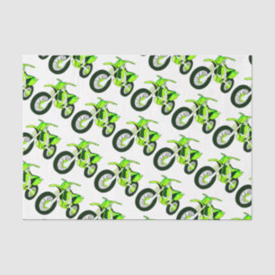 Green Dirt Bike Motorcycle Custom Colour Backgroun Tissue Paper