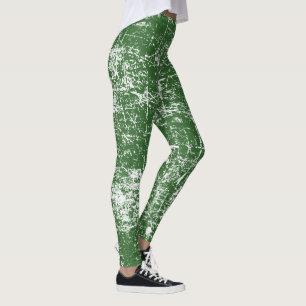 Green Distressed Leggings