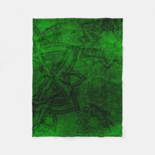 Green Distressed Mandala Design Fleece Blanket