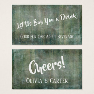 Green Distressed Wood Rustic Vintage Drink Tickets
