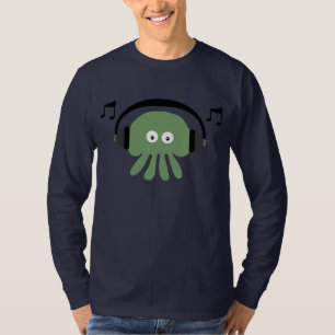 Green DJ Jellyfish & Musical Notes Customisable T-Shirt