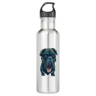 Green dog with glasses  710 ml water bottle