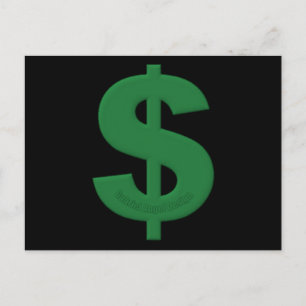 Green Dollar Sign Postcard
