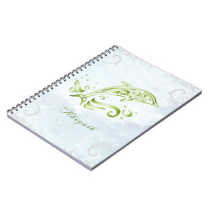 Green Dolphin Personalised Notebook