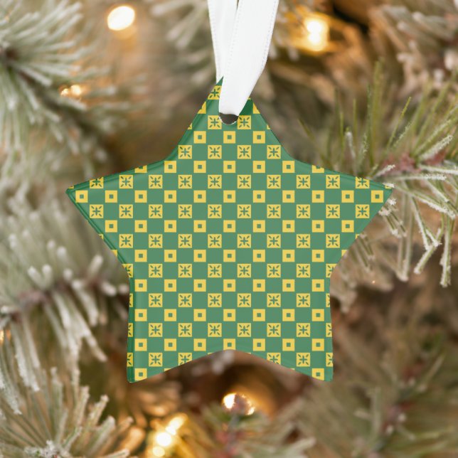 Green Domino Star Ornament (Tree)