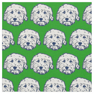 Green DOOD dog Fabric
