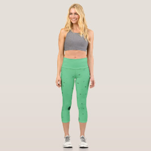 Green Dot Chaos Capri Leggings