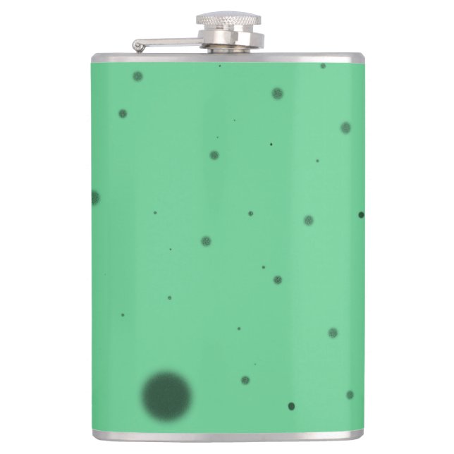 Green Dot Chaos Hip Flask (Front)