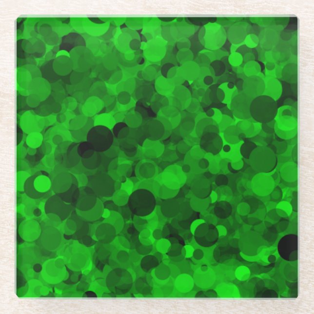 Green Dot Glass Coaster (Front)