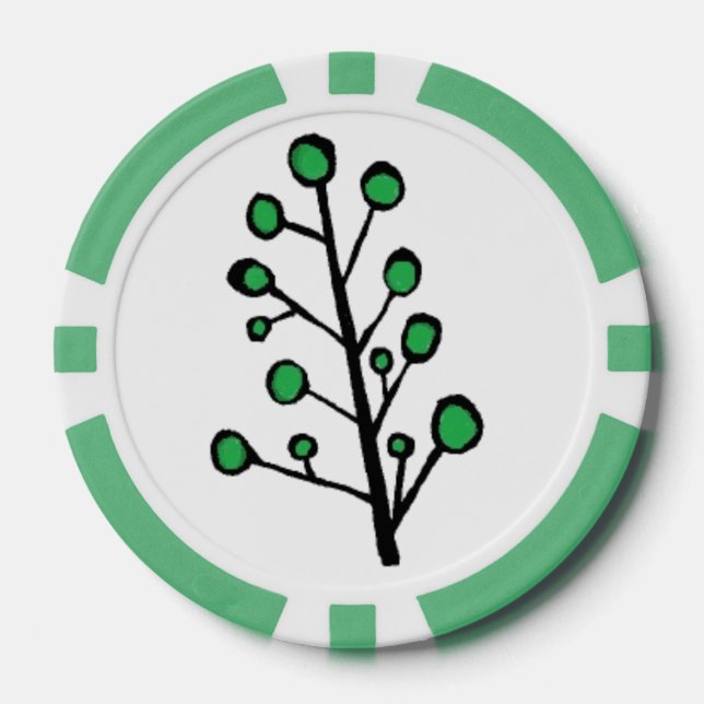 Green Dot Tree Poker Chips (Front)