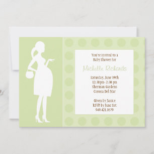Green Dots Baby Shower Invitation