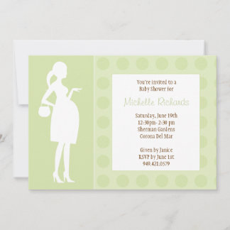 Green Dots Baby Shower Invitation