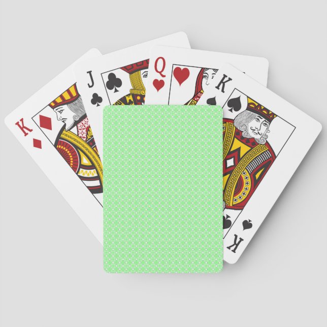 Green Dots Pattern Playing Cards (Back)