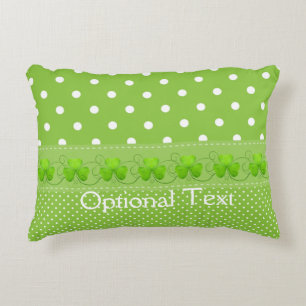 Green, Dots & Shamrocks Decorative Cushion