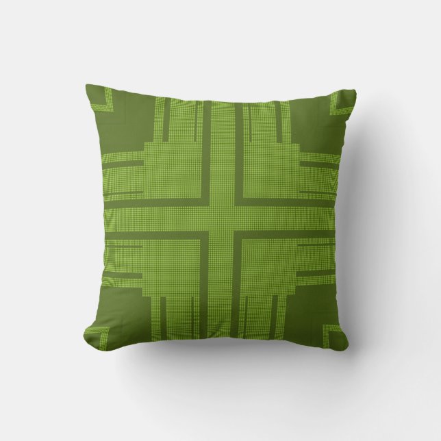 Green Dots Stripes Retro Art Design Abstract Cushion (Front)