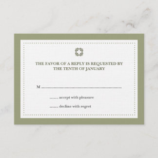 Green dotted border wedding rsvp response