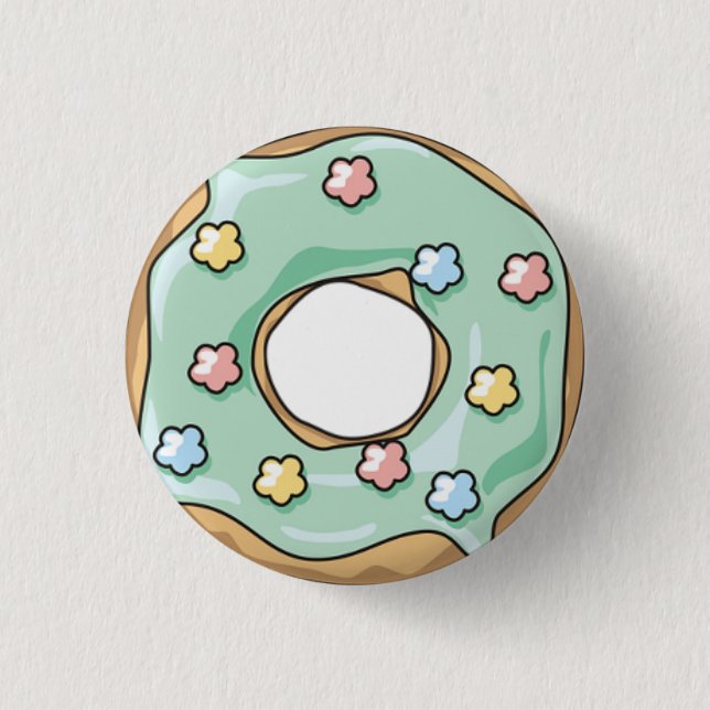 Green Doughnut 3 Cm Round Badge (Front)