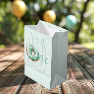 Green Doughnut Birthday Medium Gift Bag