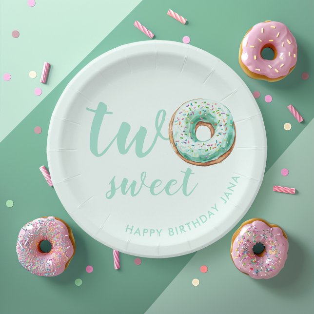 Green Doughnut Birthday Paper Plate (Creator Uploaded)