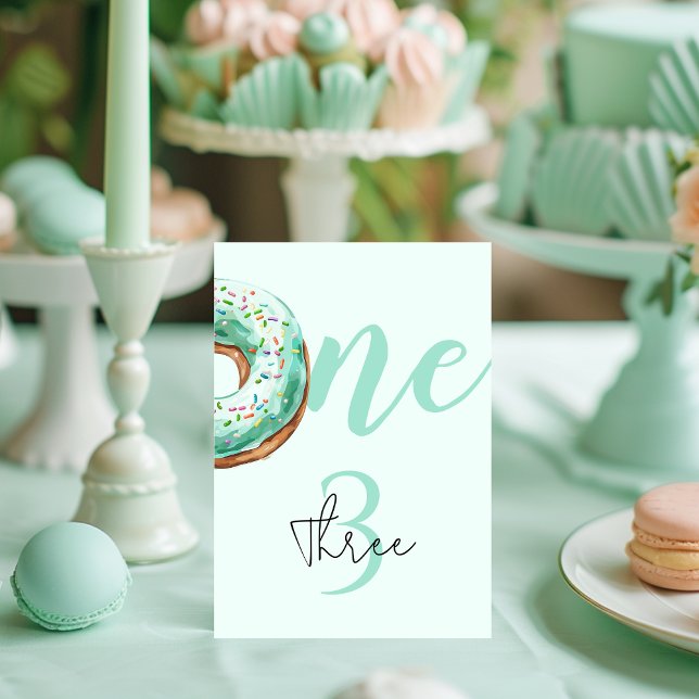  Green Doughnut Birthday Table Number (Creator Uploaded)
