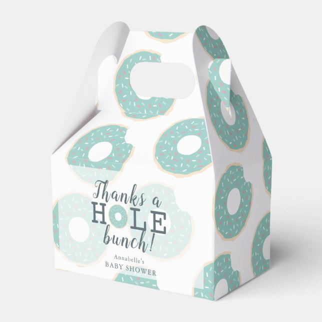 Green Doughnut Thank You Baby Shower Gift Favour B Favour Box (Front Side)