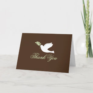 Green Dove Christening Card