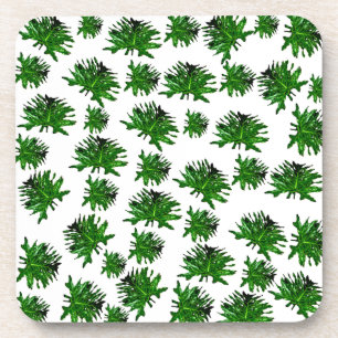 Green Dracaena Fern Leaves, Coasters