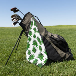 Green Dracaena Fern Leaves, Golf Towel