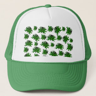 Green Dracaena Fern Leaves, Truckers Hat