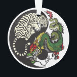 green dragon and white tiger yin yang symbol ornament<br><div class="desc">green dragon and white tiger,  yin yang symbol of balance and harmony</div>