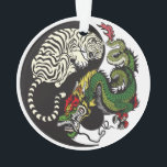 green dragon and white tiger yin yang symbol ornament<br><div class="desc">green dragon and white tiger,  yin yang symbol of balance and harmony</div>