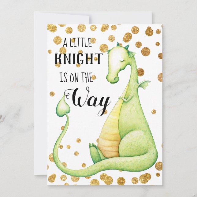 *~* Green Dragon Baby Boy Baby Shower Invitation (Front)