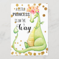 *~* Green Dragon Baby Girl Baby Shower Invitation