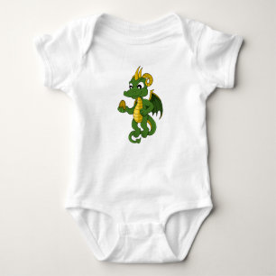 Green dragon cartoon Baby Bodysuit