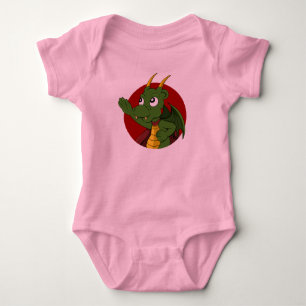 Green dragon  cartoon baby bodysuit