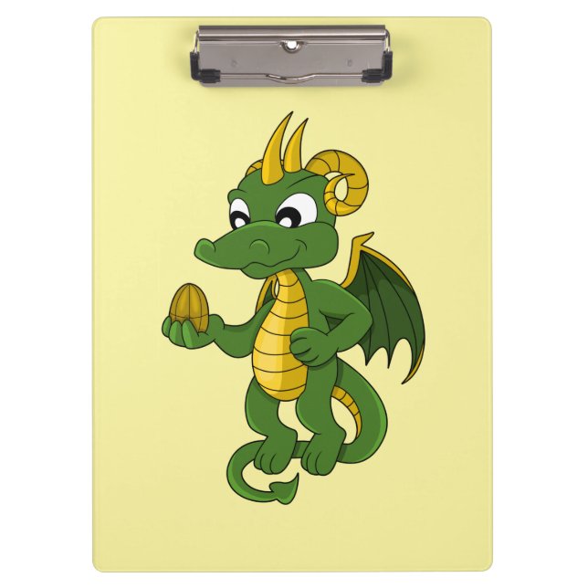 Green dragon cartoon  clipboard (Front)