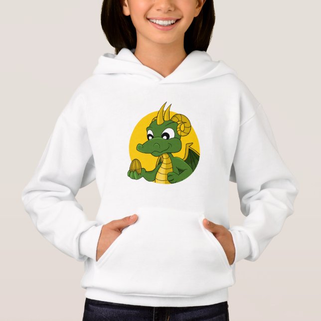 Green dragon  cartoon hoodie (Front)