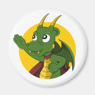 Green dragon cartoon magnet