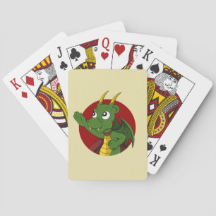 Green dragon cartoon playing cards