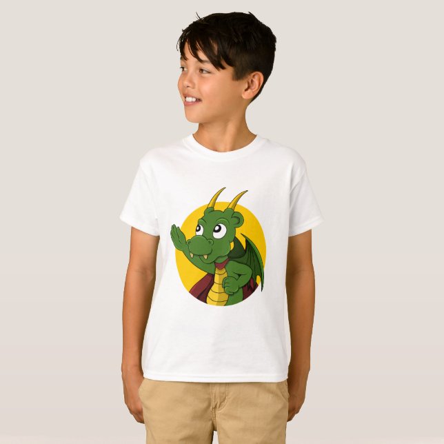 Green dragon  cartoon T-Shirt (Front Full)