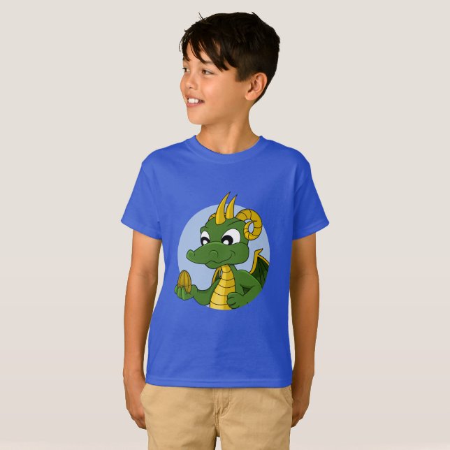 Green dragon cartoon T-Shirt (Front Full)