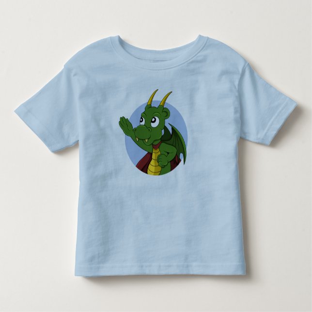 Green dragon  cartoon toddler t-shirt (Front)