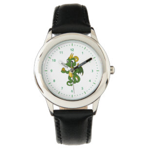 Green dragon cartoon Watch