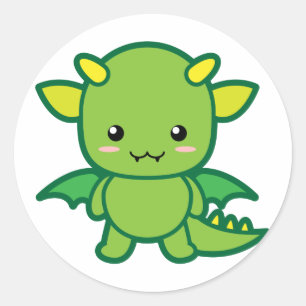 Green Dragon Classic Round Sticker