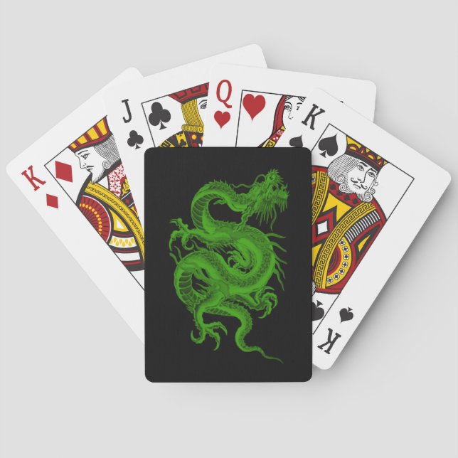 Green Dragon Draco Playing Cards (Back)